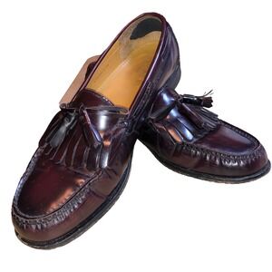 Cole Haan C02692 Mens Pinch Shawl Bow II Burgundy Tassel Kilt Loafers Size 11 D